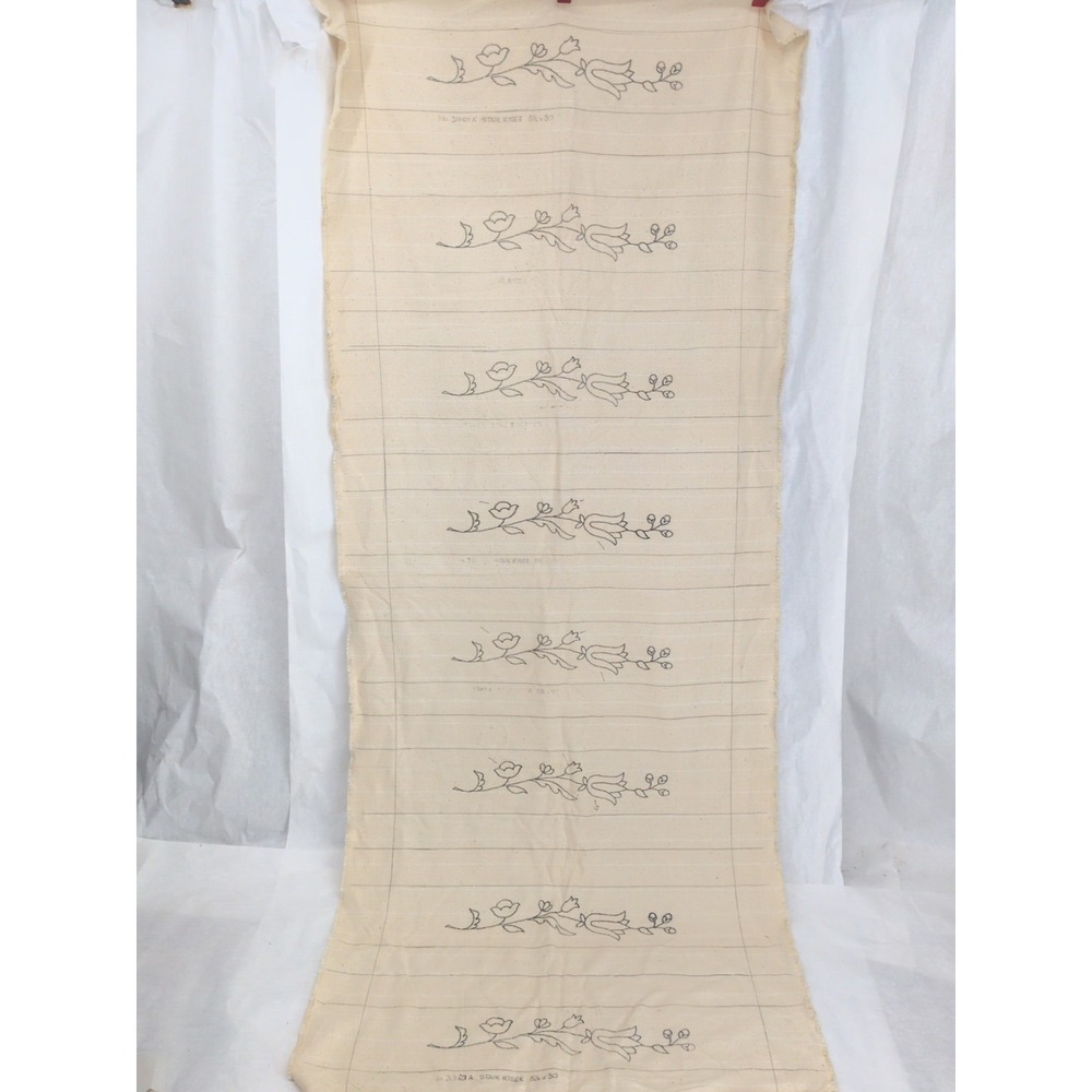 Vintage Rug Hooking Pattern Stair Riser 29" X 87"